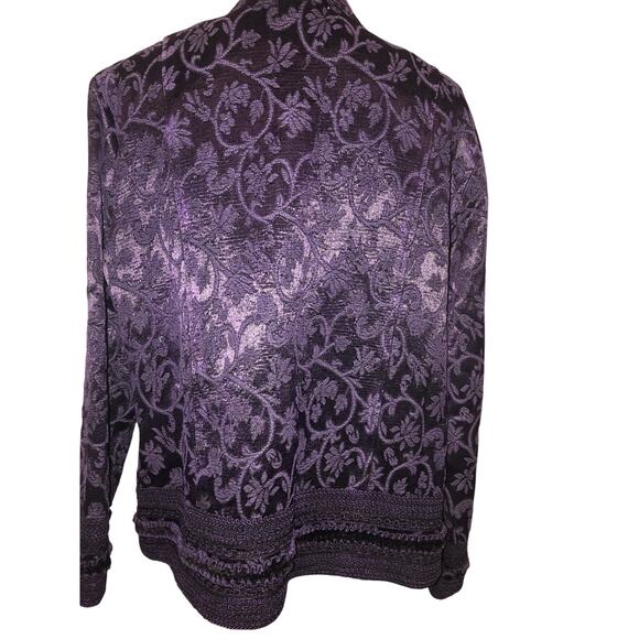 Purple Jacket Size XL Petite Velvet Trim Fairy Grunge Witchy Boho Tapestry Goth - Picture 11 of 11